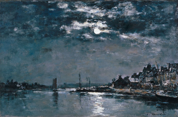 Moonlit Seascape van Eugène Boudin