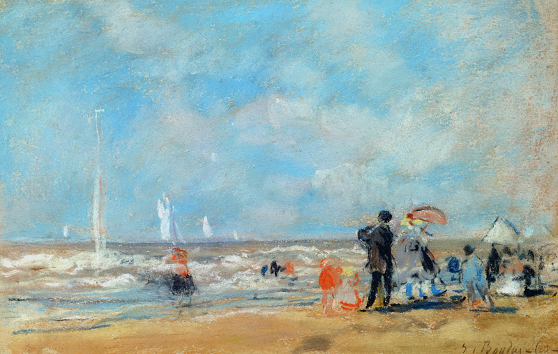 On the Beach van Eugène Boudin