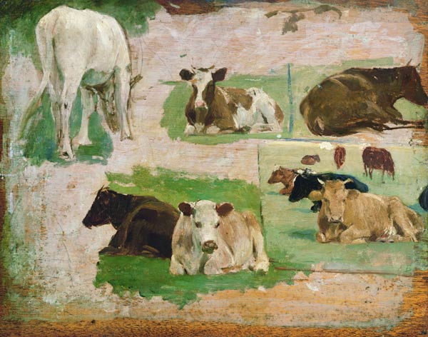 Study of Cows van Eugène Boudin