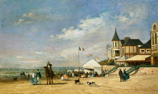 The Beach at Trouville van Eugène Boudin