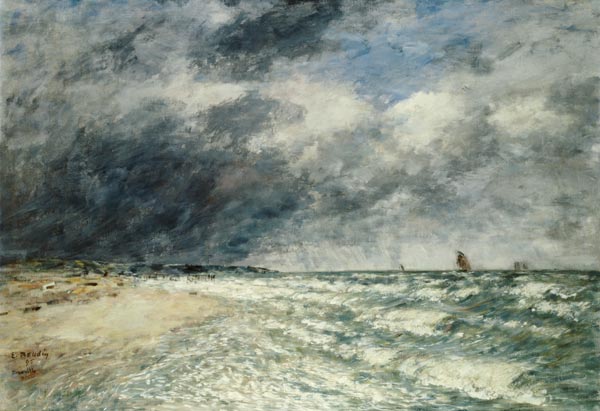 Gusty Weather over the Sea, Deauville van Eugène Boudin