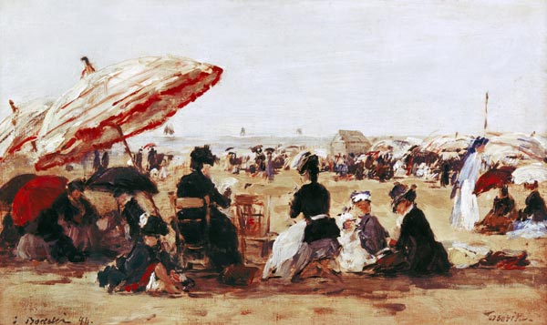 The Beach (La Plage) van Eugène Boudin