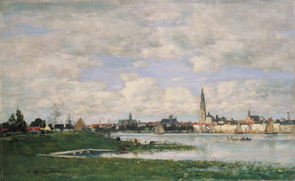 Blick auf Antwerpen van Eugène Boudin