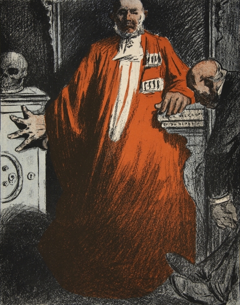 A judge in full garments, illustration from ''L''assiette au Beurre: Les Fonctionnaires'', 9th Augus van Eugene Cadel