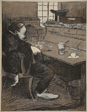 Hard at work, a break from cards and coffee!, illustration from ''L''assiette au Beurre: Les Fonctio
