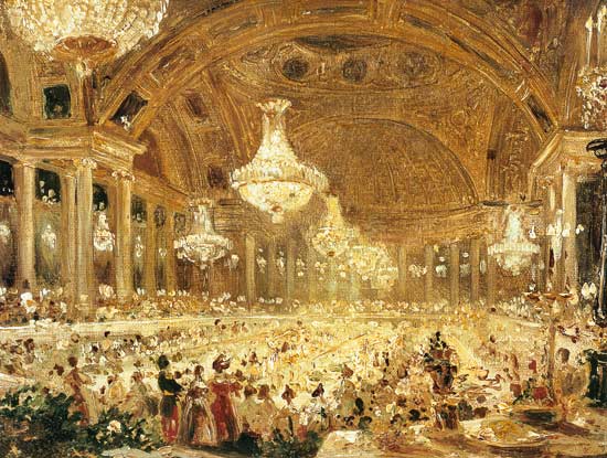 Dinner at the Tuileries van Eugene Emmanuel Viollet-le-Duc