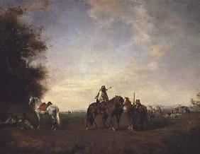 Resting place of the Arab horsemen on the plain