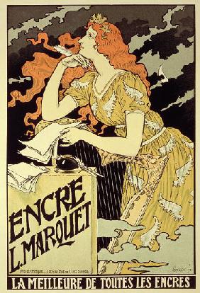 Reproduction of a poster advertising 'Marquet Ink'
