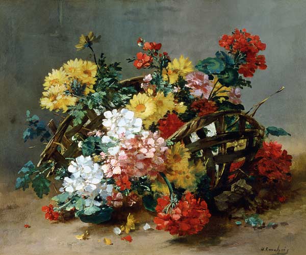 Flower Study van Eugene Henri Cauchois