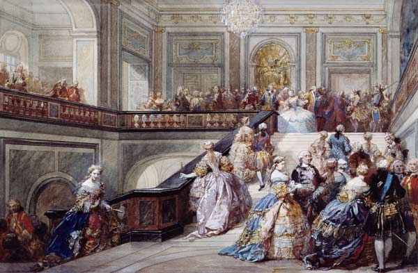 Fete at the Chateau de Versailles on the occasion of the Marriage of the Dauphin in 1745 van Eugène Louis Lami