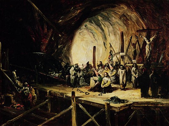 Inquisition Scene van Eugenio Lucas y Padilla