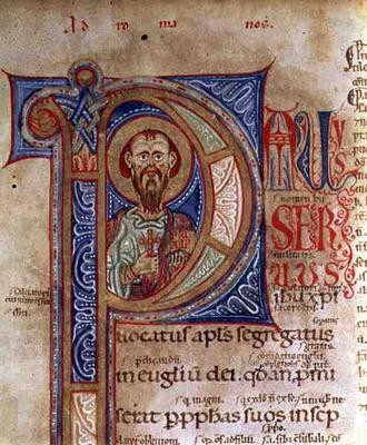 Epistle of St. Paul, 12th century (vellum) van European School, (12th century)