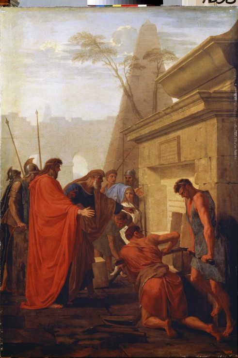 Darius the Great opening the tomb of Nitocris van Eustache Le Sueur