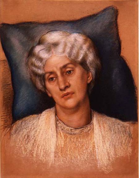 Study for 'The Hour Glass': portrait of Mrs. William Morris. c.1904-05 (pastel on paper) (study of 2 van Evelyn de Morgan