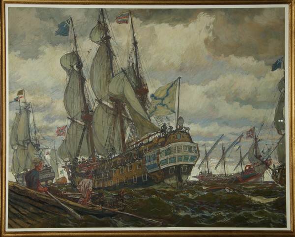 Die Flotte Peters I. van Evgeni Evgenievitch Lanceray