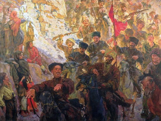 The Red Partisans of Dagestsan van Evgeni Evgenievitch Lanceray