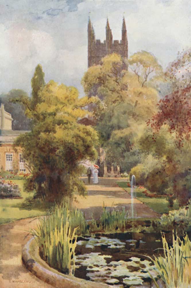 Botanic Gardens and Magdalen Tower van E.W. Haslehust