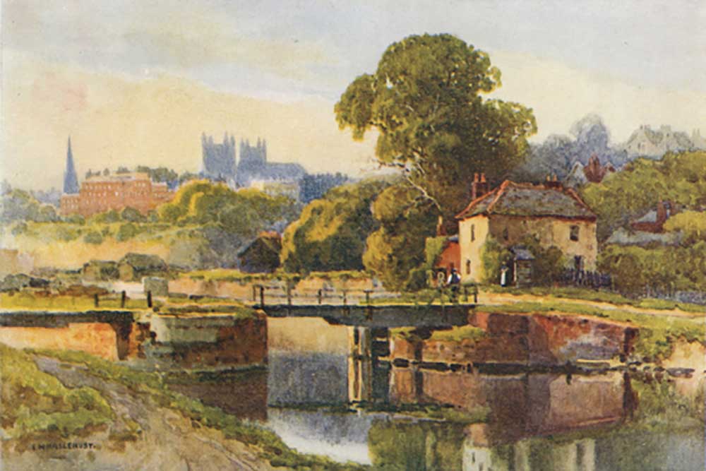 Exeter from the Canal van E.W. Haslehust