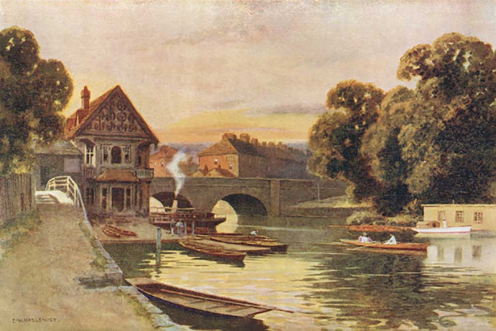 Folly Bridge, Oxford van E.W. Haslehust