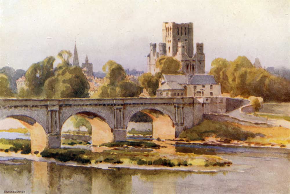 Kelso: The River Tweed and Abbey Ruins van E.W. Haslehust