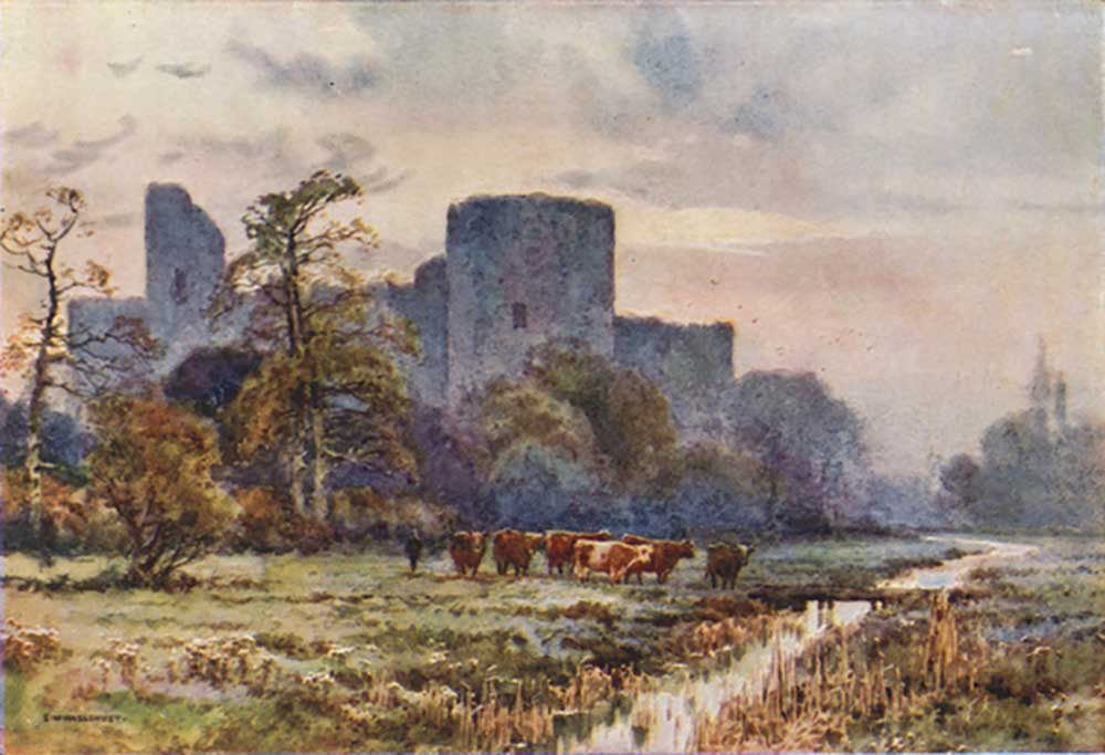 Pevensey Castle from the Meadwos van E.W. Haslehust