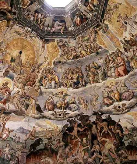 The Last Judgement, detail from the cupola of the Duomo van Federico Vasari