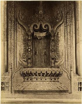 The The-ha-thana or the Lions'' throne in the Myei-nan or Main Audience Hall in the palace of Mandal