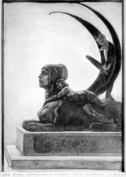 Sphinx, illustration from ''Les Diaboliques'' Jules Amedee Barbey d''Aurevilly (1808-89) 1874 van Felicien Rops