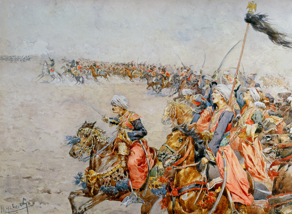 Charge of the Mamelukes at the Battle of Austerlitz, 2nd December 1805 (w/c on paper)  van Felicien baron de Myrbach-Rheinfeld