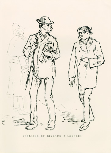 Paul Verlaine und Arthur Rimbaud in London van Felix Elie Regamey