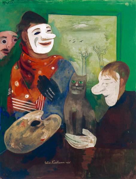 Masks and Cats (Artist with Mask and Cat) van Felix Nussbaum