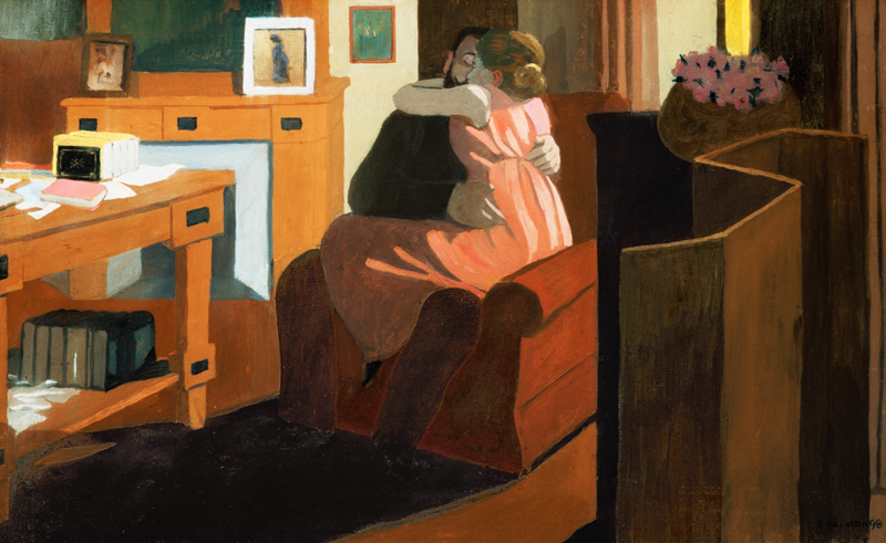 Intimacy, Couple in an Interior with a Partition van Felix Vallotton