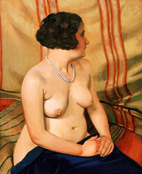 Naakte vrouw met blauwe halsketting van Felix Vallotton