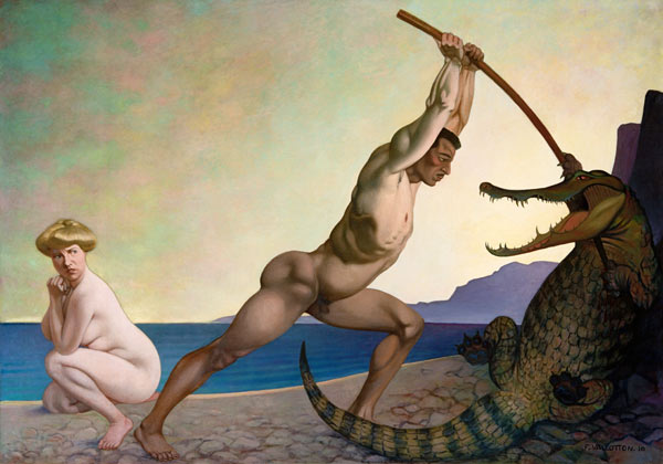 F.Valotton, Perseus den Drachen tötend van Felix Vallotton