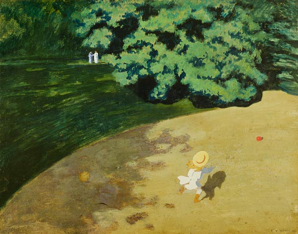 The Balloon or Corner of a Park with a Child Playing with a Balloon van Felix Vallotton