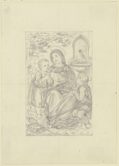 Maria, das Jesuskind und den Johannesknaben unterrichtend van Ferdinand Fellner