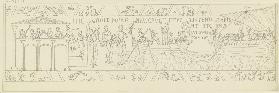 Zeichnung nach dem Bildteppich von Bayeux