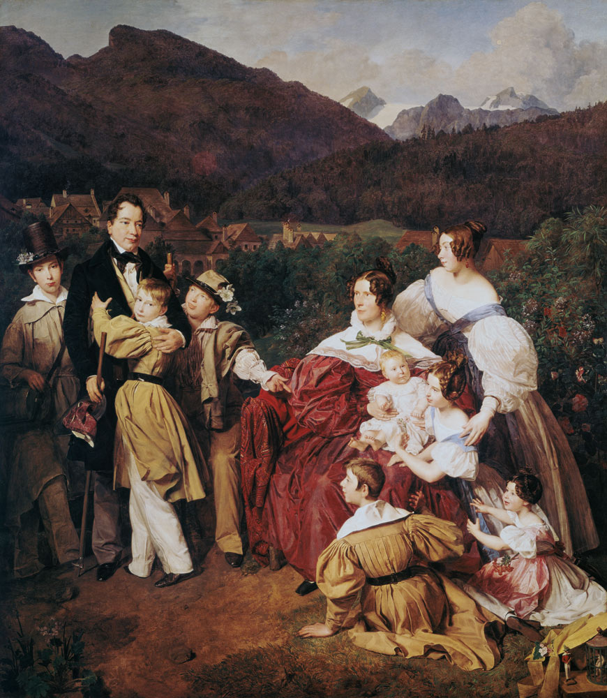 DrJosef Eltz und seine Familie in Bad Ischl. van Ferdinand Georg Waldmüller
