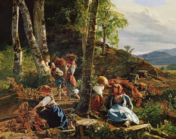 Reisigsammler im Wiener Wald. van Ferdinand Georg Waldmüller