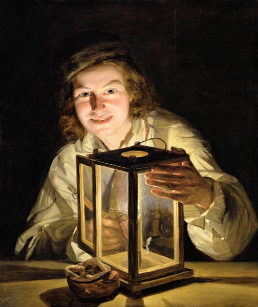 The Young Stableboy with a Stable Lamp van Ferdinand Georg Waldmüller