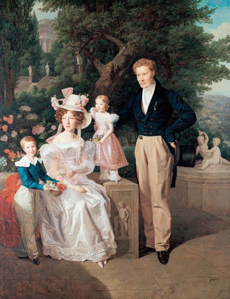 Die Familie Neuhaus. Legationsrat Ritter von Neuhaus (um1770-1855) mit Frau u.K van Ferdinand Georg Waldmüller