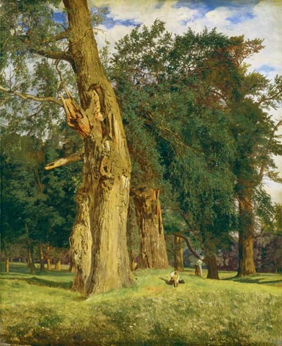 Old elms in Prater van Ferdinand Georg Waldmüller