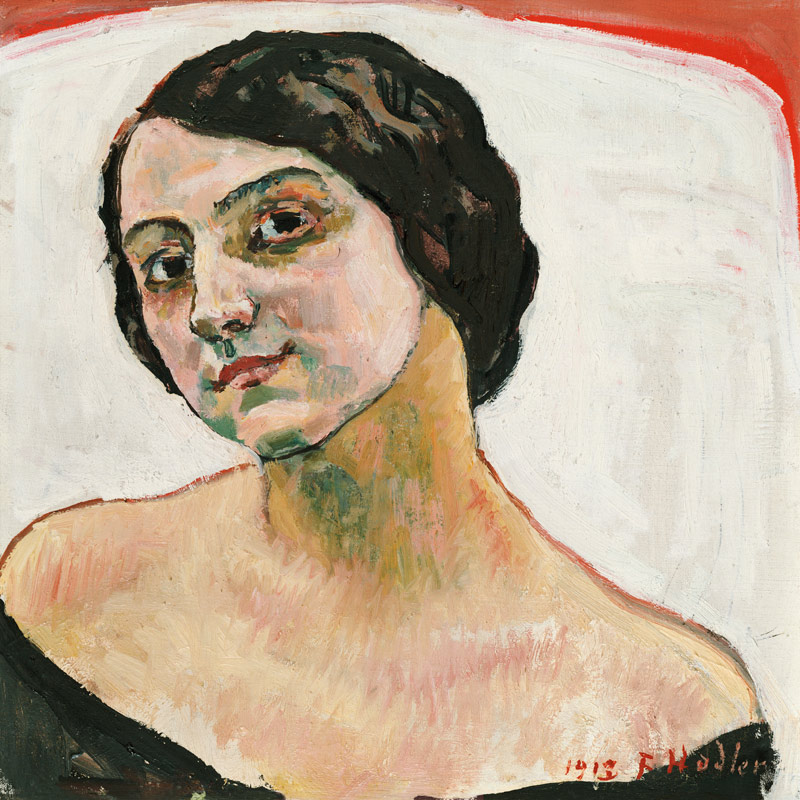 Bildnis einer Frau mit braunem Haar van Ferdinand Hodler