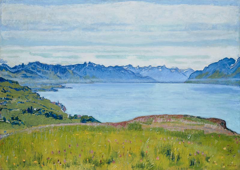 Landscape at Lake Geneva - Ferdinand Hodler van Ferdinand Hodler