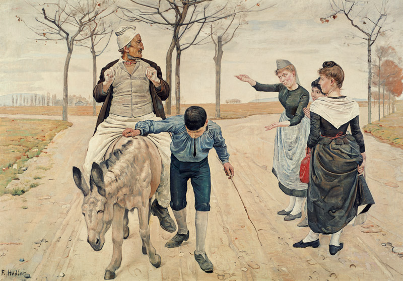 The Miller, his son and donkey van Ferdinand Hodler