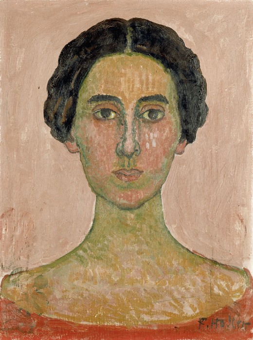 Portrait of Valentine Godé-Darel (Head of French woman) van Ferdinand Hodler