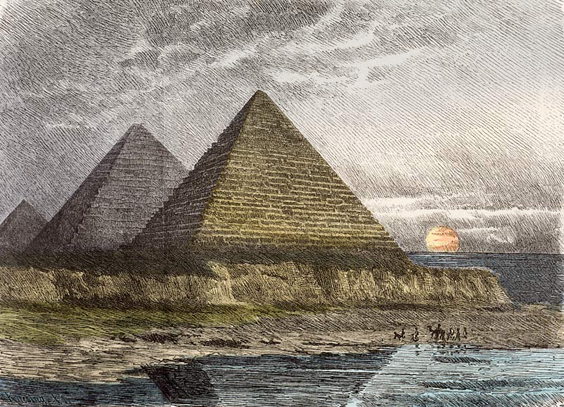 Giza , Pyramids van Ferdinand Jagemann