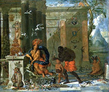 Allegory of America van Ferdinand van Kessel