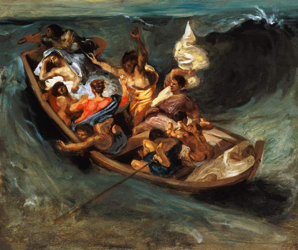 Christus im Sturm auf dem Meer van Ferdinand Victor Eugène Delacroix
