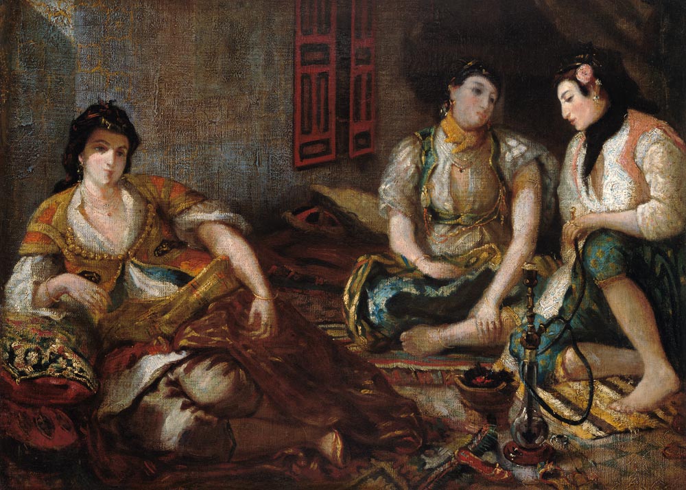 Drei arabische Frauen Studie zum Ölgemälde van Ferdinand Victor Eugène Delacroix